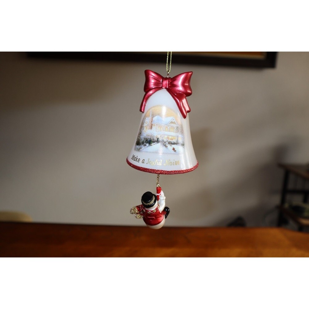 Thomas Kinkade Ringing in Holiday Christmas Bell Ornaments With Snowmen LOT#3 - Picture 12 of 13